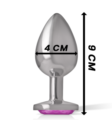 INTENSE PLUG ANAL METAL ALUMINIO CON CRISTAL ROSA TALLA L