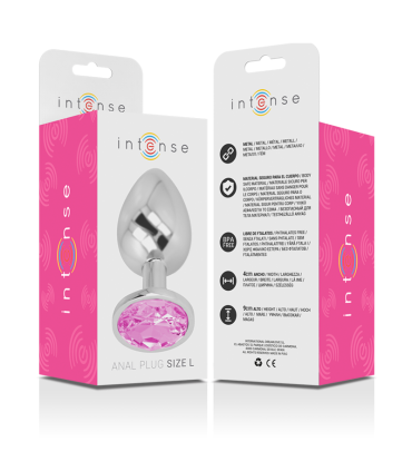 INTENSE PLUG ANAL METAL ALUMINIO CON CRISTAL ROSA TALLA L