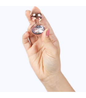 SECRETPLAY METAL BUTT PLUG ORO ROSA TALLA S 7 CM