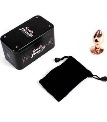 SECRETPLAY METAL BUTT PLUG ORO ROSA TALLA S 7 CM