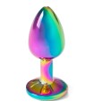 SECRETPLAY - METAL BUTT PLUG MULTICOLOR TALLA S 7 CM