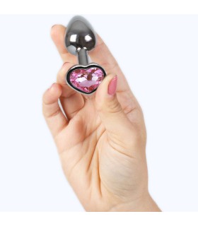 SECRETPLAY METAL BUTT PLUG CORAZON FUCSIA TALLA S 7 CM