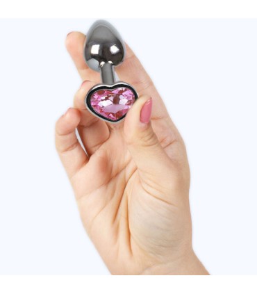 SECRETPLAY METAL BUTT PLUG CORAZON FUCSIA TALLA S 7 CM