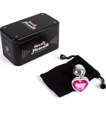 SECRETPLAY METAL BUTT PLUG CORAZON FUCSIA TALLA S 7 CM