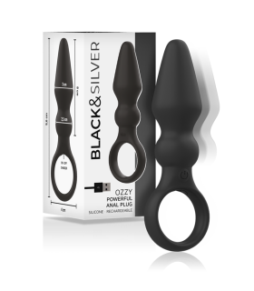 BLACKSILVER OZZY POTENTE VIBRADOR PLUG ANAL SILICONA