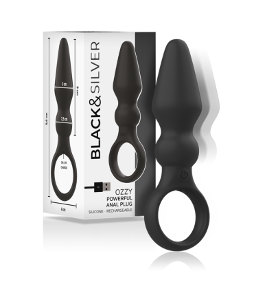 BLACKSILVER OZZY POTENTE VIBRADOR PLUG ANAL SILICONA