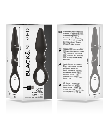 BLACKSILVER OZZY POTENTE VIBRADOR PLUG ANAL SILICONA
