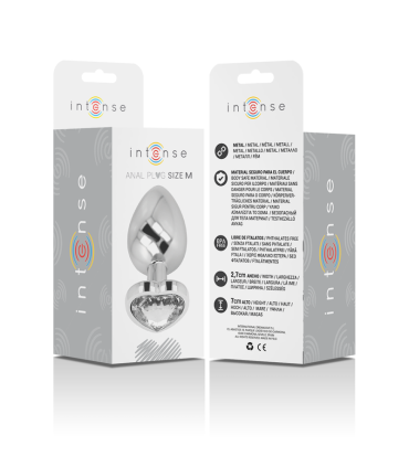 INTENSE PLUG ANAL METAL ALUMINIO CORAZON BLANCO TALLA M