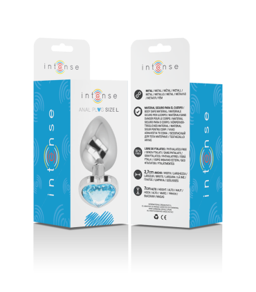 INTENSE PLUG ANAL METAL ALUMINIO CORAZON AZUL TALLA L