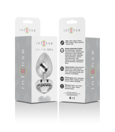 INTENSE PLUG ANAL METAL ALUMINIO CORAZON BLANCO TALLA L