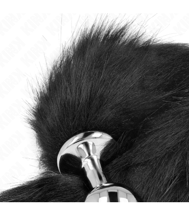 KINK PLUG ANAL TALLA M 8 X 35 CM CON COLA SINTETICA 40 CM NEGRO