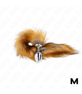 KINK PLUG ANAL TALLA M 8 X 35 CM CON COLA SINTETICA 40 CM MARRON