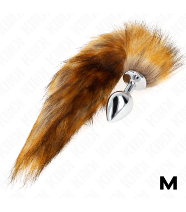 KINK PLUG ANAL TALLA M 8 X 35 CM CON COLA SINTETICA 40 CM MARRON