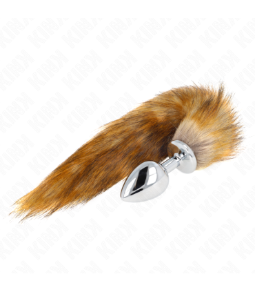 KINK PLUG ANAL TALLA L 10 X 4 CM CON COLA SINTETICA 40 CM MARRON