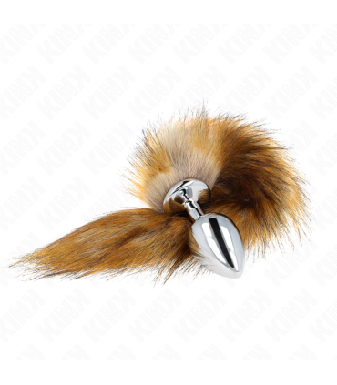 KINK PLUG ANAL TALLA L 10 X 4 CM CON COLA SINTETICA 40 CM MARRON