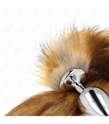 KINK PLUG ANAL TALLA L 10 X 4 CM CON COLA SINTETICA 40 CM MARRON