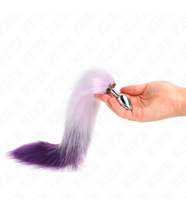 KINK PLUG ANAL TALLA S 7 X 3 CM CON COLA SINTETICA 40 CM VIOLETA