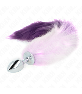 KINK PLUG ANAL TALLA S 7 X 3 CM CON COLA SINTETICA 40 CM VIOLETA