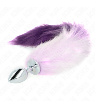 KINK PLUG ANAL TALLA S 7 X 3 CM CON COLA SINTETICA 40 CM VIOLETA