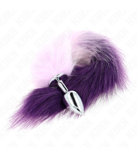 KINK PLUG ANAL TALLA S 7 X 3 CM CON COLA SINTETICA 40 CM VIOLETA
