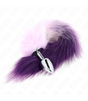 KINK PLUG ANAL TALLA S 7 X 3 CM CON COLA SINTETICA 40 CM VIOLETA