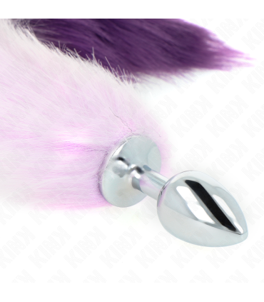 KINK PLUG ANAL TALLA S 7 X 3 CM CON COLA SINTETICA 40 CM VIOLETA
