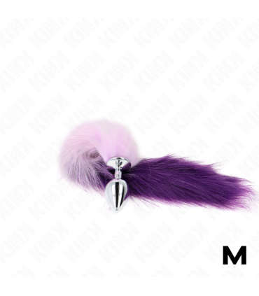 KINK PLUG ANAL TALLA M 8 X 35 CM CON COLA SINTETICA 40 CM VIOLETA