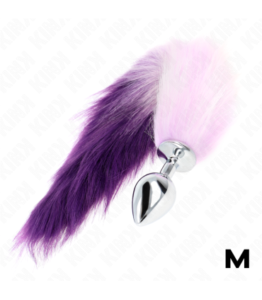 KINK PLUG ANAL TALLA M 8 X 35 CM CON COLA SINTETICA 40 CM VIOLETA