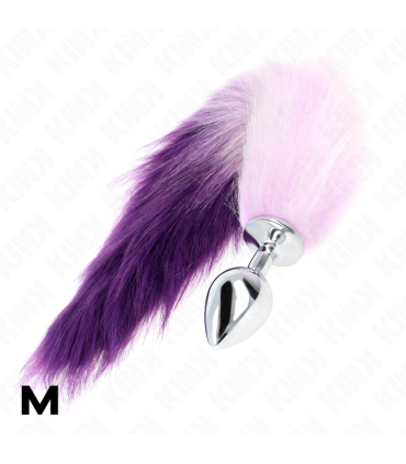 KINK PLUG ANAL TALLA M 8 X 35 CM CON COLA SINTETICA 40 CM VIOLETA