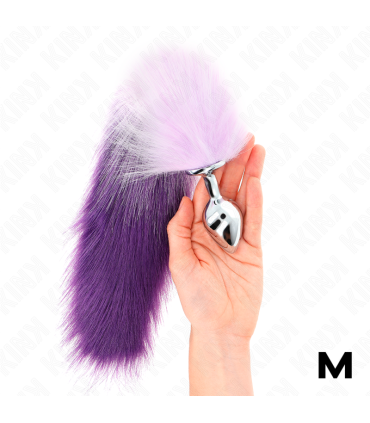 KINK PLUG ANAL TALLA M 8 X 35 CM CON COLA SINTETICA 40 CM VIOLETA