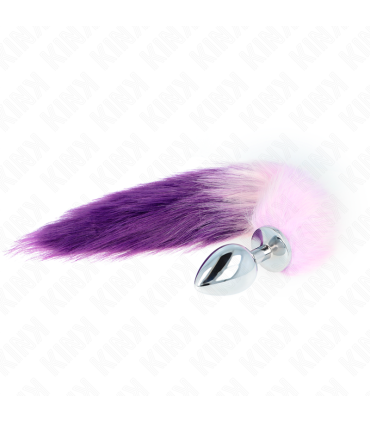 KINK PLUG ANAL TALLA L 10 X 4 CM CON COLA SINTETICA 40 CM VIOLETA