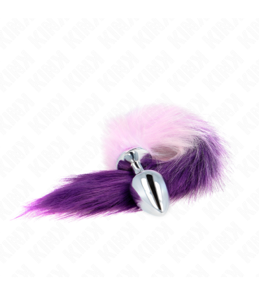 KINK PLUG ANAL TALLA L 10 X 4 CM CON COLA SINTETICA 40 CM VIOLETA