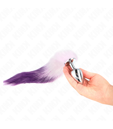 KINK PLUG ANAL TALLA L 10 X 4 CM CON COLA SINTETICA 40 CM VIOLETA