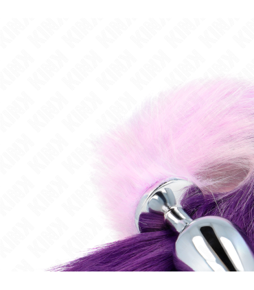 KINK PLUG ANAL TALLA L 10 X 4 CM CON COLA SINTETICA 40 CM VIOLETA