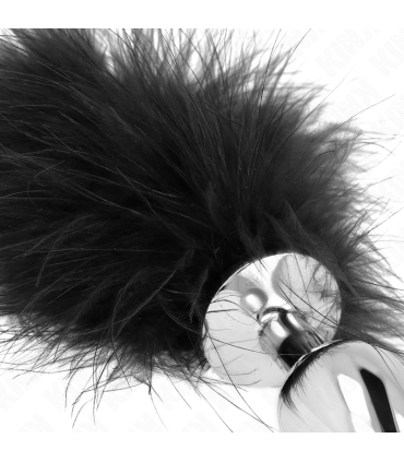 KINK PLUG ANAL 11 x 7 CM ACERO INOXIDABLE CON PLUMA 11 CM