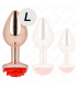 KINK PLUG ANAL ORO ROSADO ROSA ROJA L