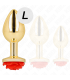 KINK PLUG ANAL DORADO ROSA ROJA TALLA L