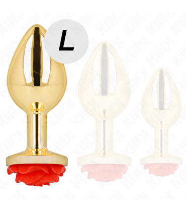 KINK PLUG ANAL DORADO ROSA ROJA TALLA L