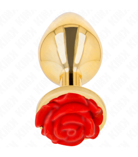 KINK PLUG ANAL DORADO ROSA ROJA TALLA L