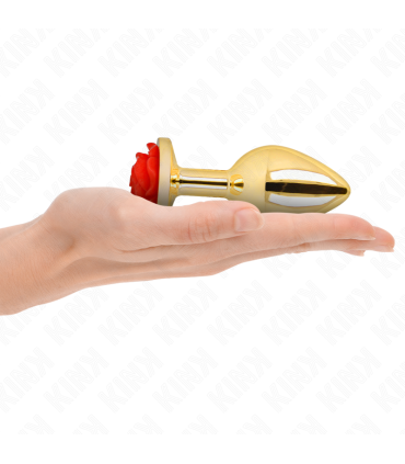 KINK PLUG ANAL DORADO ROSA ROJA TALLA L