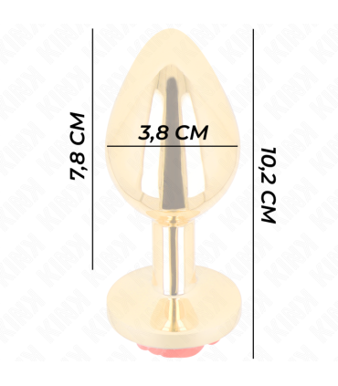 KINK PLUG ANAL DORADO ROSA ROJA TALLA L