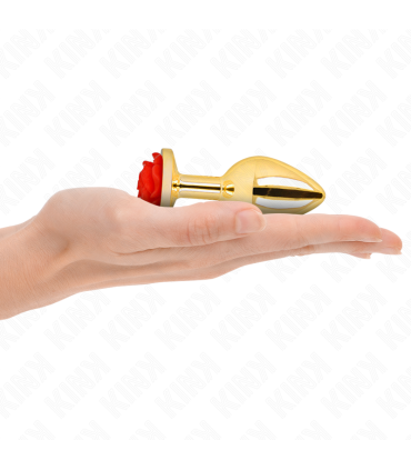 KINK PLUG ANAL DORADO ROSA ROJA TALLA M