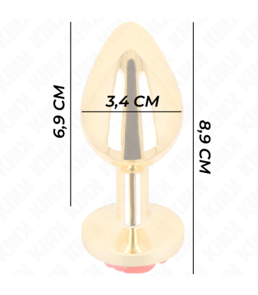 KINK PLUG ANAL DORADO ROSA ROJA TALLA M