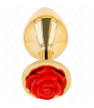 KINK - PLUG ANAL DORADO ROSA ROJA TALLA S