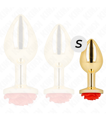 KINK PLUG ANAL DORADO ROSA ROJA TALLA S