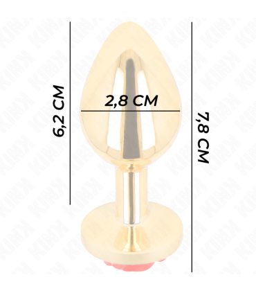 KINK PLUG ANAL DORADO ROSA ROJA TALLA S