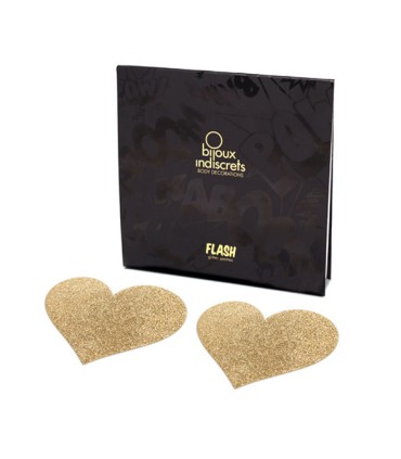 BIJOUX INDISCRETS PEZONERAS FLASH CORAZON DORADO