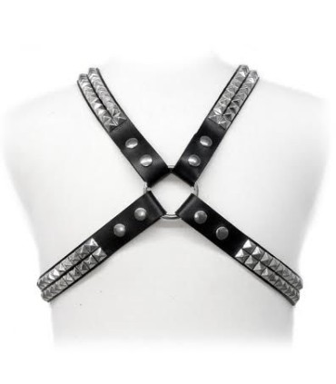LEATHER BODY PYRAMID STUD HARNESS