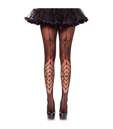LEG AVENUE MEDIAS SPIDER NEGRO