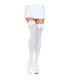 LEG AVENUE MEDIAS NYLON BLANCO Y LAZO ROSA